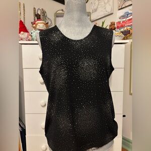 Black and Silver Women's Sleeveless Top